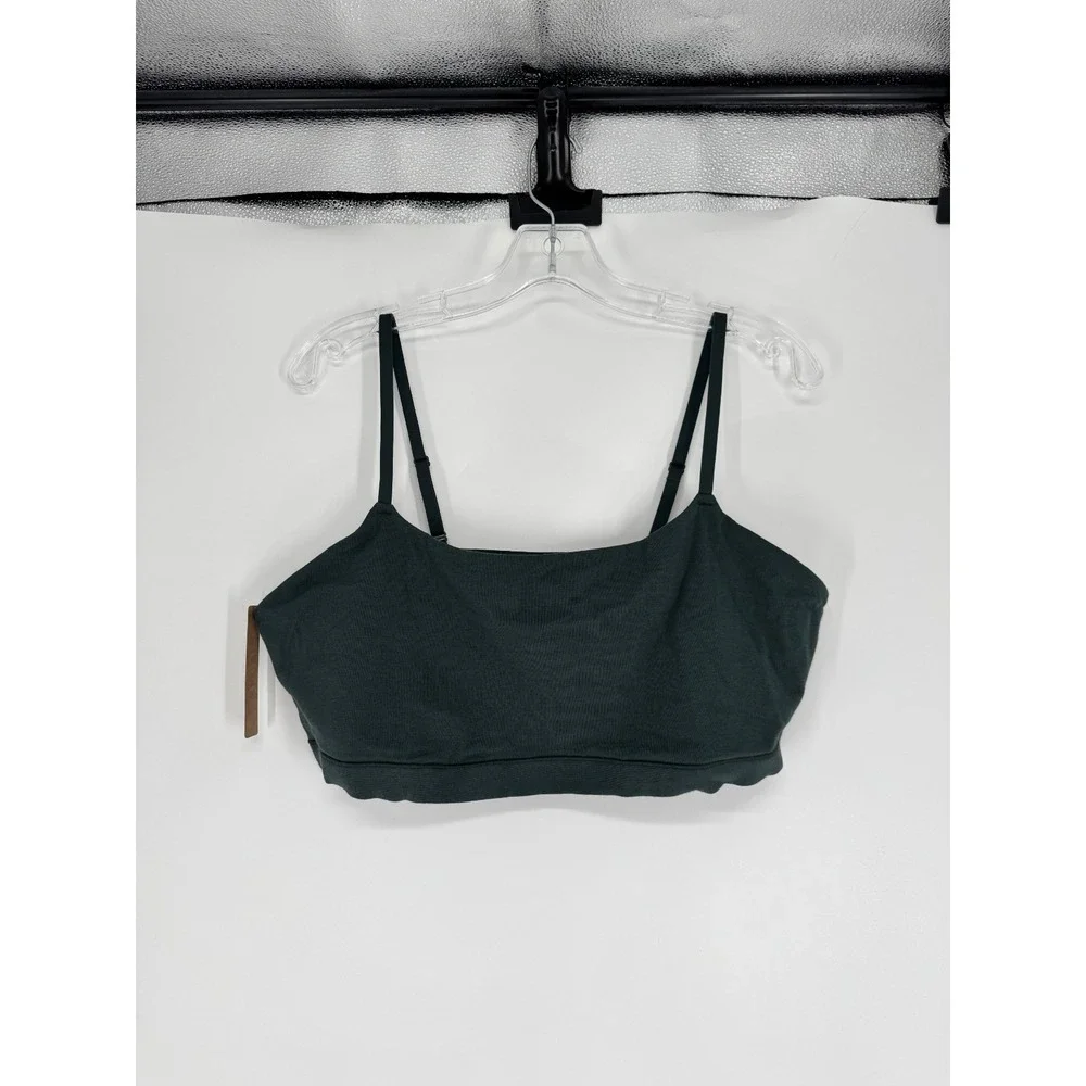 SKIMS Cotton Jersey Scoop Bralette Bra Womens 4XL 4X Soot Black Adjustable Strap